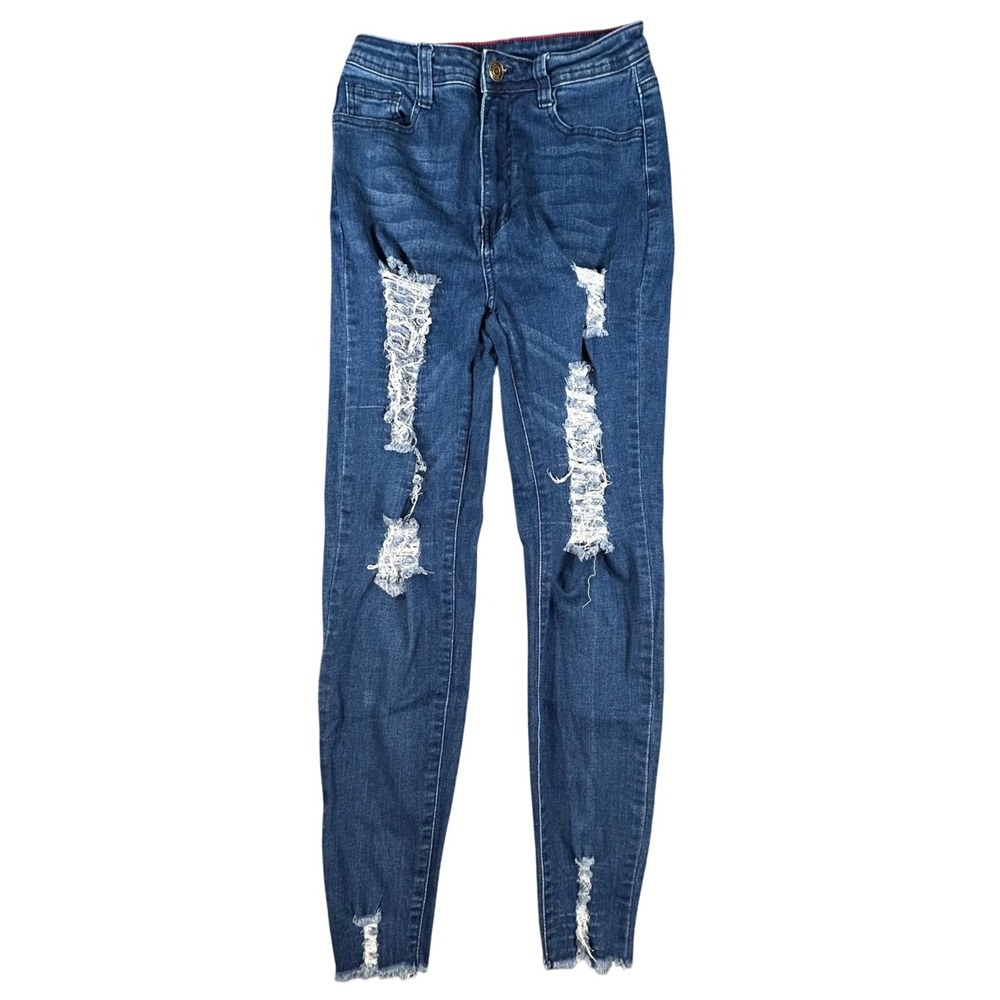 Lover Brand Fashion Jeans Womens L High Waisted‎ Ripped Distressed Skinny Pants